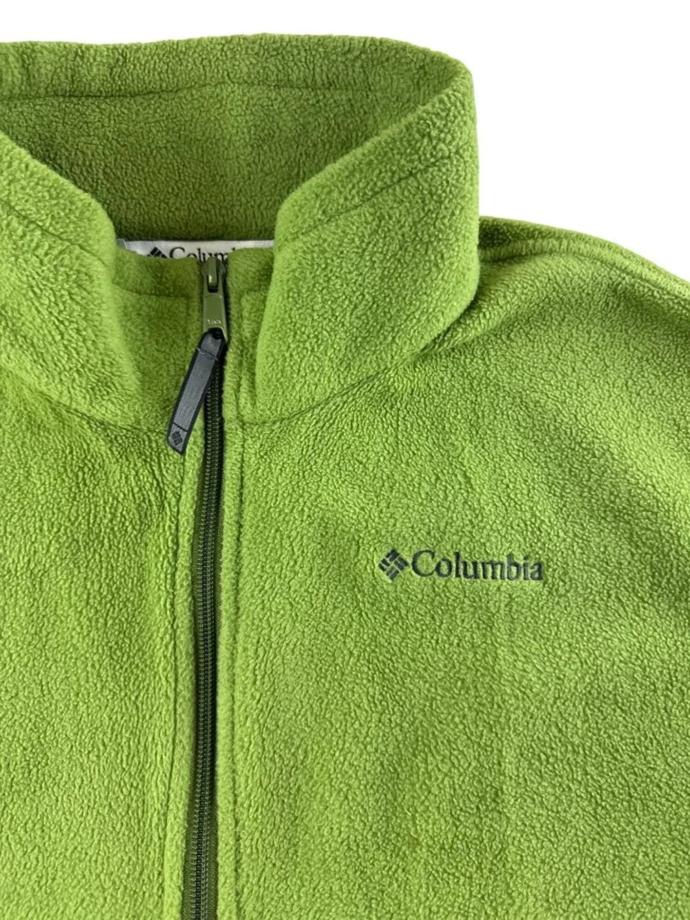 Columbia Sportswear Men's XL Green Full Zip Fleece Jacket Drawcord Hem Outdoor